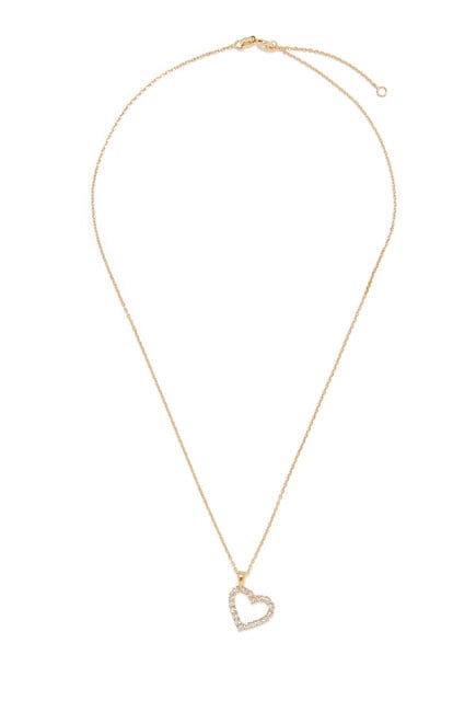 Mini Sweetheart Necklace, 18k Gold-Plated Brass & Crystals